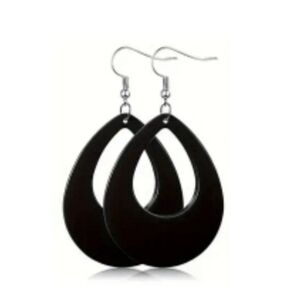 3" Black droplet earrings